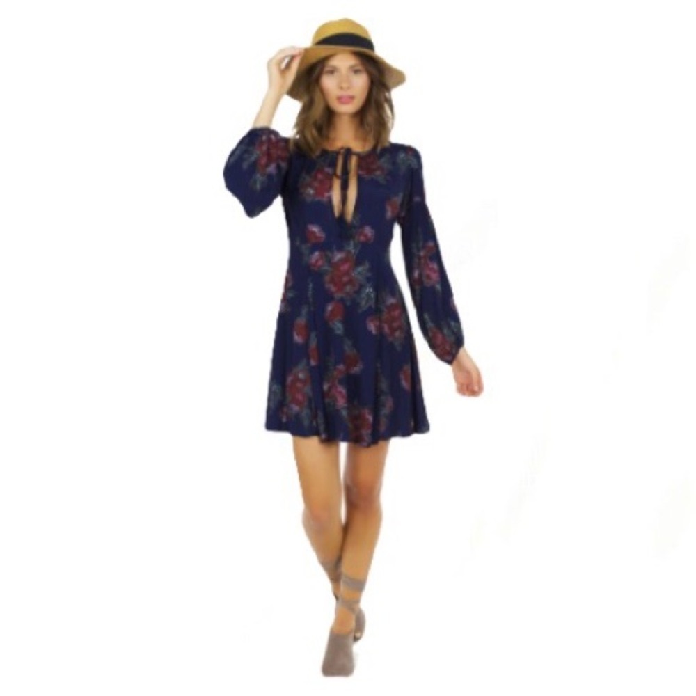 ASTR the Label Navy Ethel Floral dress.